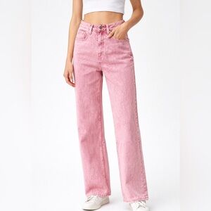 K78. Pink High-Waisted Jeans very Stretchy
